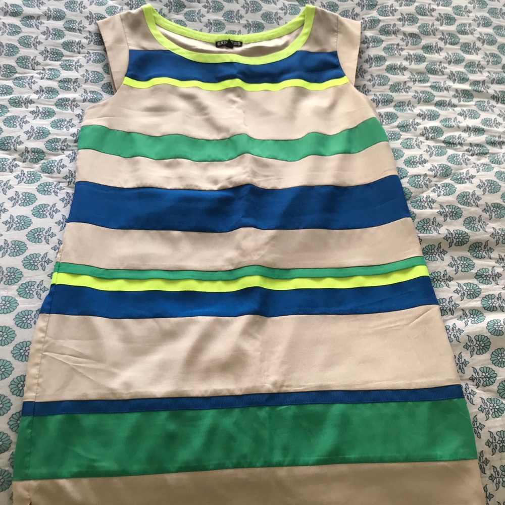 EXPRESS cap sleeve striped dress